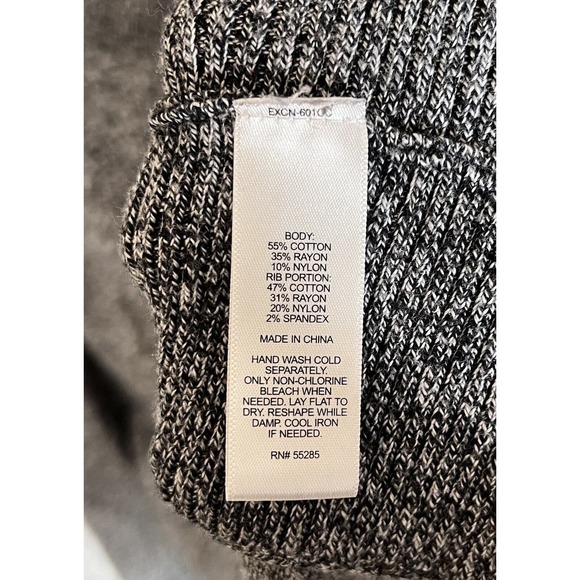 Express 1/2 Sleeve Boxy‎ Curved Hem Knit Sweater Top Womens Size Small Gray - Picture 4 of 6